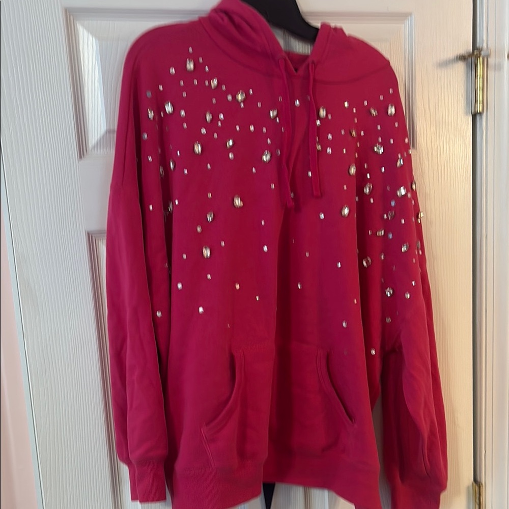 Torrid Pink Oversized Embellished Sweatshirt